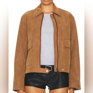x We The Free Blair Faux Suede Jacket in Caramel Cafe,Small,Retail Price $168.00